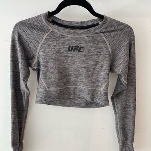 UFC Women's Gray Cropped Long Sleeve
